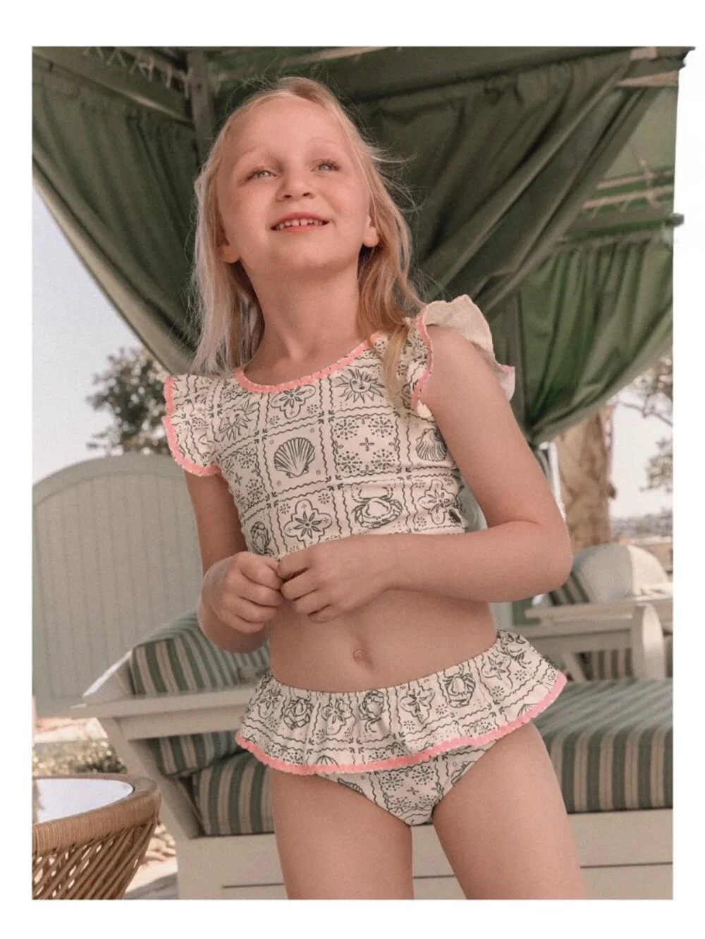 NWT - Modern Moments by Gerber Girl 2 Pc Pink Ric Rac Tankini Set - 18M and 4T